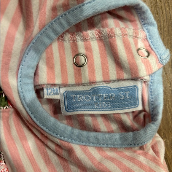 Trotter St. Kids Pink Stripe Romper - 12M - Picture 3 of 5